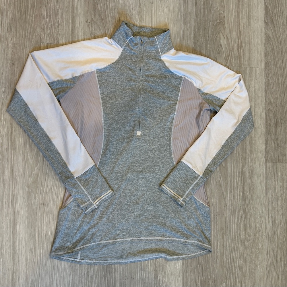 Athleta Women’s Grey Quarter Zip Pull Over - Medium.